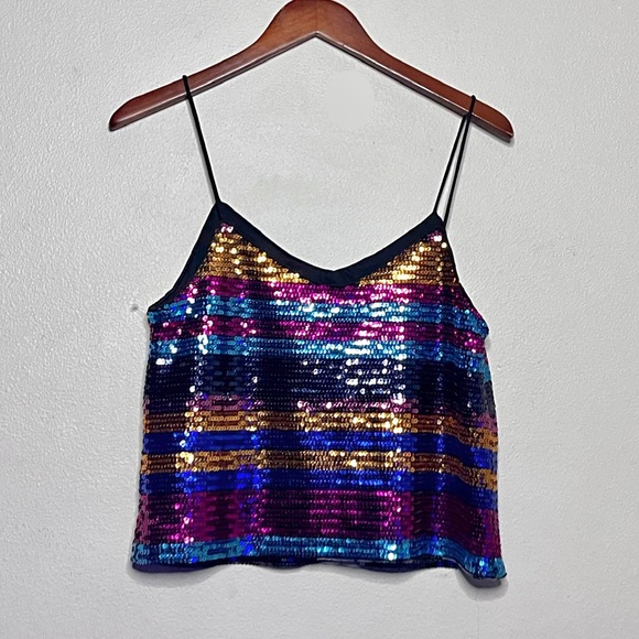 WAYF Rainbow Sequin Cami Top - Picture 6 of 10